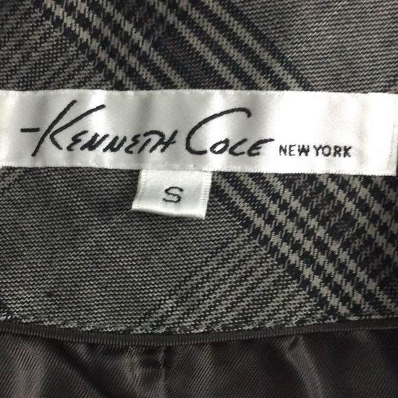 Kenneth Cole New York Plaid Trench Coat Sz S - Picture 9 of 12